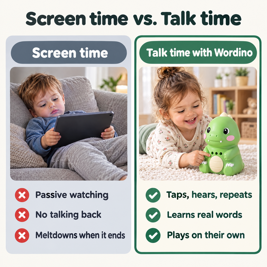 Screen time vs talk time